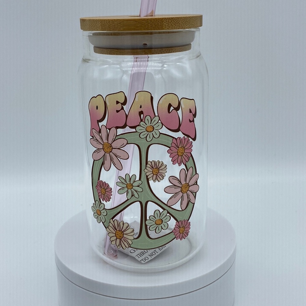 Peace Glass Cup - Picture 1 of 3
